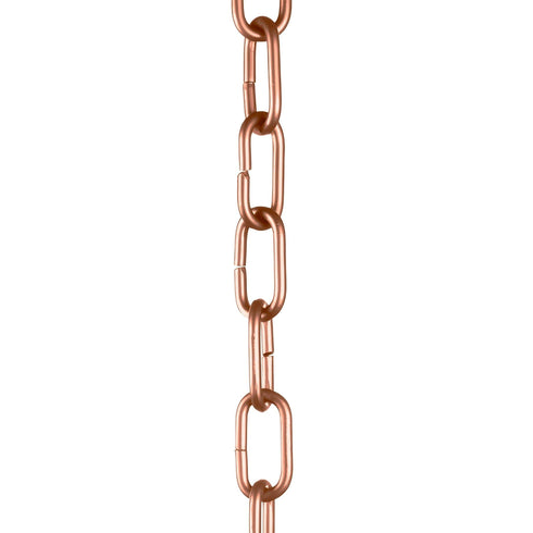 Aluminum Traditional Link Rain Chain Replacement Downspout for Gutters, Brushed Copper Finish